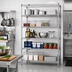 Thumbnail image #2 for Quantum WR86-1472C-5 Stationary 5-Shelf Chrome Wire Shelving Starter Unit, 72"W x 12"D x 86"H
