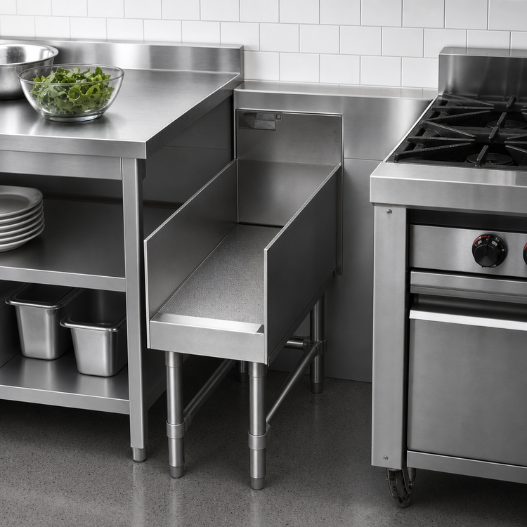 Product image #2 for Spec-Bar Recessed Stainless Steel Workboard, 12 x 24 Inches, for 24-Inch Equipment