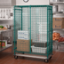 Thumbnail image #2 for Quantum Mobile Wire Security Cage with Dolly Base, 36 x 18 x 70 Inches, Green Epoxy