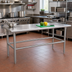 Thumbnail image #2 for Advance Tabco 144 Inch x 30 Inch 16 Gauge 304 Stainless Steel Open Base Work Table with Side and Rear Crossrails