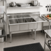 Thumbnail image #2 for Economy Three-Compartment Stainless Steel Sink with Right Drainboard, 68-1/2