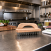 Thumbnail image #2 for Disco Butcher Block Brush with Tempered Steel Bristles and Wood Handle