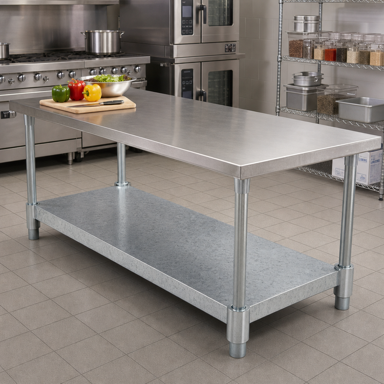 Product image #2 for BK Resources Galvanized Steel Undershelf for 60" x 30" Work Table