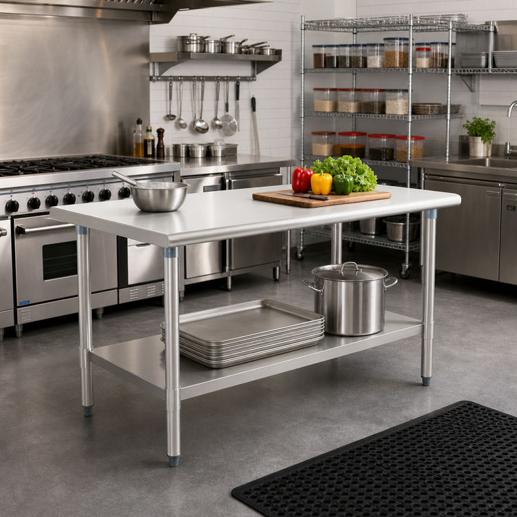 Product image #2 for Deluxe Series 60-Inch x 30-Inch Stainless Steel Work Table with Adjustable Undershelf