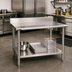 Thumbnail image #2 for Eagle Group Deluxe Series 16 Gauge 300 Series Stainless Steel Work Table with 4-1/2 Inch Backsplash and Adjustable Undershelf, 60 x 36 Inches