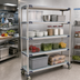 Thumbnail image #2 for MetroMax i 5-Tier Mobile Polymer Shelving Unit, 60W x 18D x 80H, Open Grid Shelves with Solid Bottom Shelf