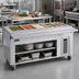 Thumbnail image #2 for Randell RANFG HTD-6S 86-Inch Mobile Electric Hot Food Table with Open Storage Base, 6 Wells