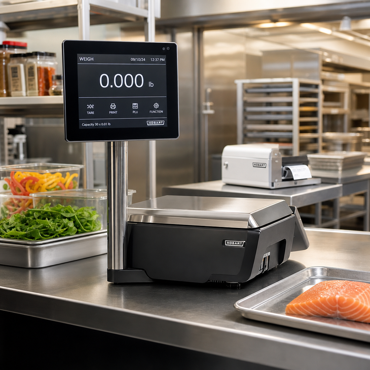 Product image #2 for Hobart Weigh/Wrap GTi Commercial Portion Control Food Scale/Printer with 10-Inch Elevated Customer Display