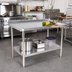 Thumbnail image #2 for Klinger's Trading 48 Inch x 30 Inch 16 Gauge 430 Stainless Steel Work Table with 2 Inch Rear Up-Turn and Undershelf