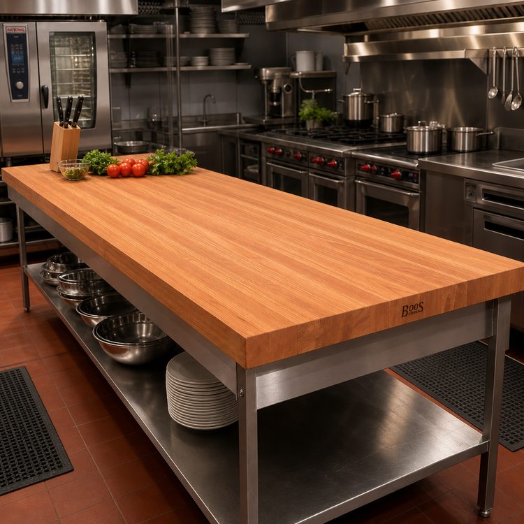 Product image #2 for Boos Block American Cherry Edge Grain Kitchen Countertop, 120" x 27" x 1-1/2", Oil Finish
