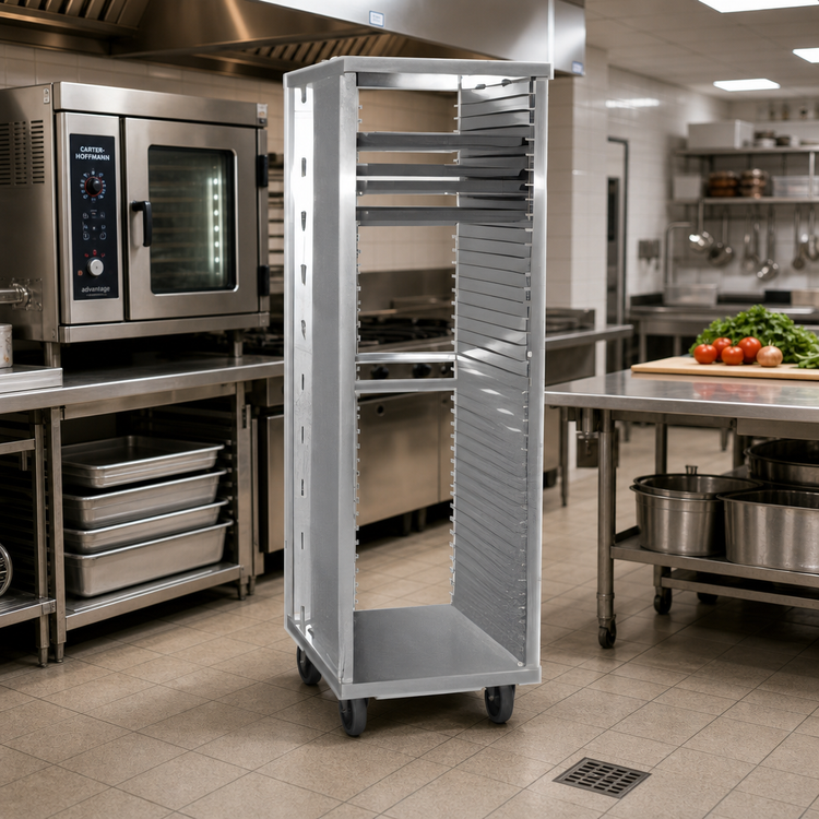 Product image #2 for Carter-Hoffmann 31-Tray End-Loading Aluminum Pan Rack for 18 x 26 Trays with 5-Inch Casters