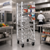 Thumbnail image #2 for New Age Heavy-Duty Full-Size Mobile Aluminum Can Rack with Casters