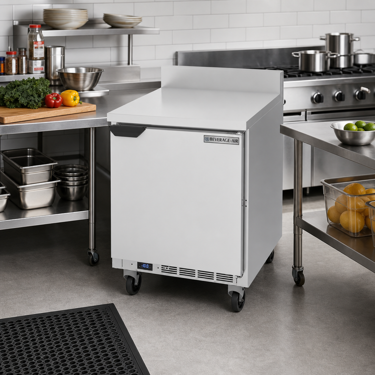 Product image #2 for Beverage-Air 27-Inch One-Section Worktop Freezer with Solid Door and Foamed-In-Place Backsplash