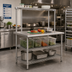 Thumbnail image #2 for Eagle AdjusTable One-Tier Stainless Steel Work Surface System with Adjustable Overshelf and Dual Undershelves, 60-Inch x 30-Inch