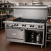 Thumbnail image #2 for Garland G Starfire Pro 60-Inch Gas Restaurant Range with 8 Open Burners, 12-Inch Griddle, Standard Oven, and Storage Base