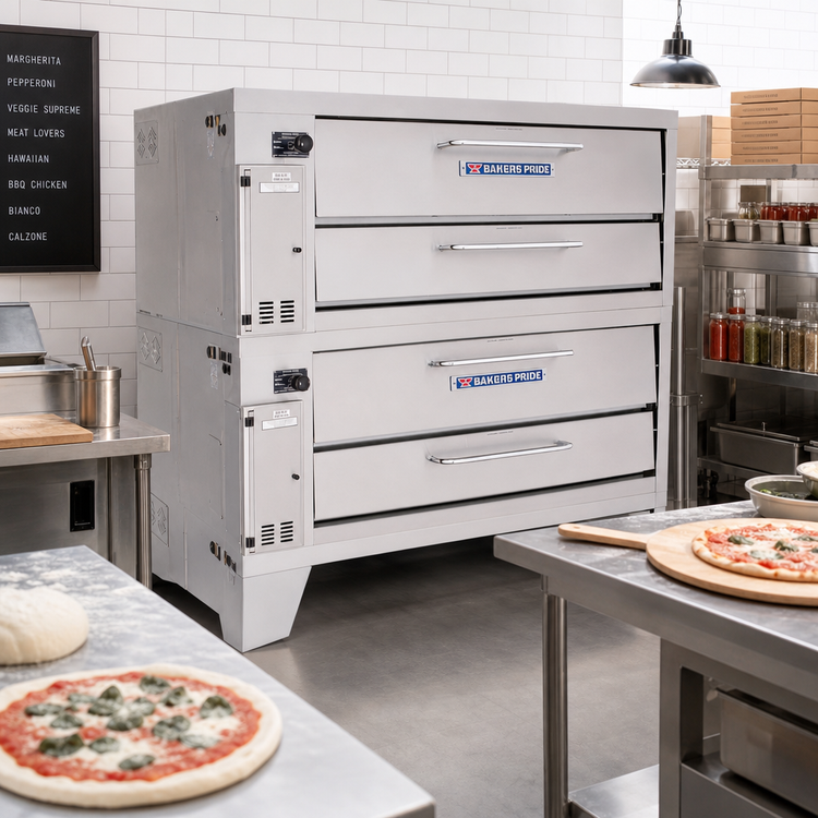 Product image #2 for Bakers Pride Super Deck Series Shallow-Depth Gas Pizza Deck Oven, 3 Chambers, 54" x 24-1/2" Ceramic Bake Deck