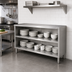 Thumbnail image #3 for John Boos Open Front Dish Cabinet with Mid-Shelf, 72 x 15 x 35 Inches, Stainless Steel