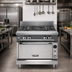 Thumbnail image #2 for Vulcan V Series 36-Inch Heavy Duty Gas Range with Two 18-Inch French Tops and Convection Oven