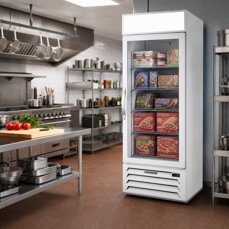 Product image #3 for Beverage-Air MarketMax 1-Section Reach-In Glass Door Freezer Merchandiser, 19.08 Cu. Ft., White