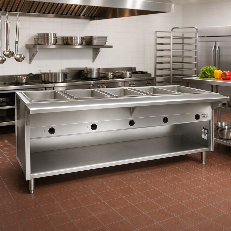 Product image #2 for Spec-Master HT6CB-208 6-Well Electric Hot Food Table with Enclosed Base
