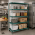 Thumbnail image #2 for Metro Super Erecta Pro Stationary 4-Shelf Shelving Starter Unit with Removable Polymer Shelf Mats, Green, 21 x 72 x 63 Inches
