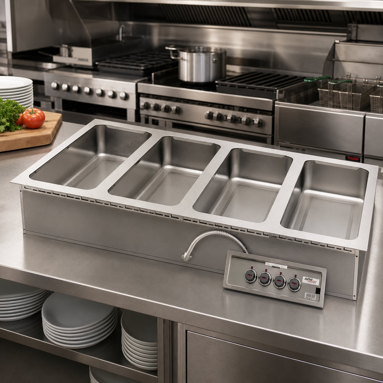 Product image #2 for APW Wyott HFW-4S 4-Well Rectangular Drop-In Electric Hot Food Well