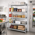 Thumbnail image #2 for Fermostock 5-Tier Modular Polymer Shelving Unit Expansion Kit, 68W x 22D x 83H, Gray