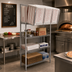 Thumbnail image #2 for Eagle Group Pizza Carry-Out Workstation with Wire Shelves and Pizza Box Dividers, 48 x 33 x 98 Inches, Zinc Finish