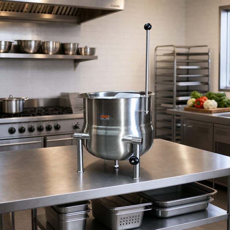Product image #2 for Crown DC-10 Countertop Direct Steam Tilting Kettle, 10 Gallon