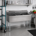 Thumbnail image #2 for Eagle Group 49-3/8 Inch 3-Compartment Utility Sink, 16 Gauge 304 Stainless Steel, No Drainboards, Square Corner