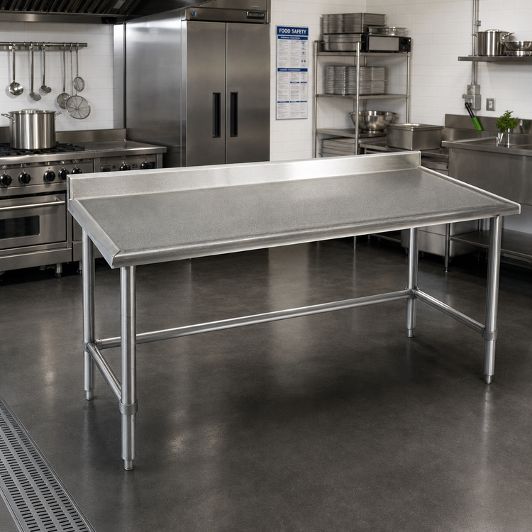 Product image #2 for Eagle Spec-Master Marine Series Stainless Steel Work Table with 4-1/2-Inch Backsplash, 84-Inch W x 36-Inch D
