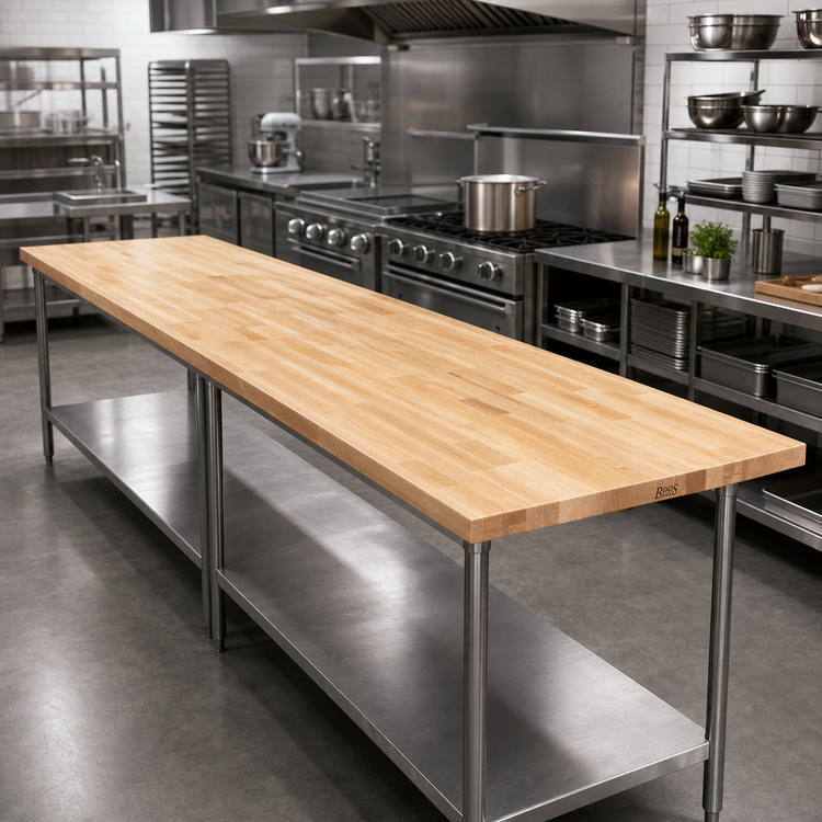 Product image #2 for Boos Block 96-Inch x 25-Inch Blended Edge Grain Maple Kitchen Countertop with Varnique Finish