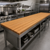 Thumbnail image #2 for John Boos Appalachian Red Oak Edge Grain Kitchen Countertop, Full-Length Rails, 120 x 25 x 1-1/2 Inch, Penetrating Oil Finish