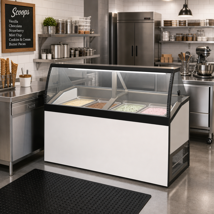 Product image #2 for Master-Bilt DD-66LCG Low Curved Glass Ice Cream Dipping/Display Merchandiser Freezer