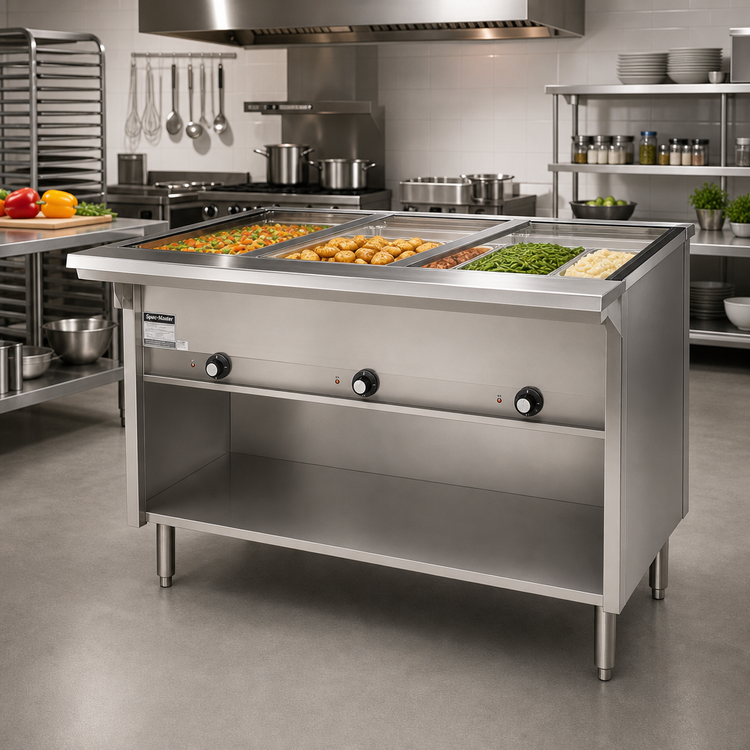 Product image #2 for Spec-Master HT5CB-LP 5-Well Liquid Propane Hot Food Table with Enclosed Base