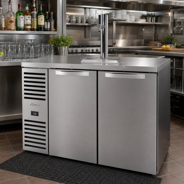Product image #2 for True Premier Bar Two-Section Refrigerated Draft Bar Cooler with 1-Faucet Column, Stainless Steel, 52 Inches Wide
