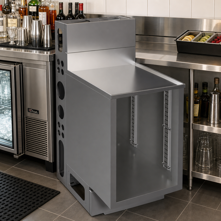 Product image #3 for BK Resources 21-Inch Top Shelf Raised Edge Underbar Cabinet with Die Wall, 18 x 21 Inches