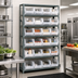Thumbnail image #2 for Quantum Heavy Duty Wire Shelving Unit with 8 Shelves and 28 Clear Bins, 12 x 36 x 75 Inches