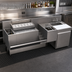 Thumbnail image #2 for Krowne Royal Series 70-Inch Stainless Steel Underbar Hand and Dump Sink Workstation with 24-Inch Ice Bin, 10-Circuit Cold Plate, Elixir Well, and Cabinet Below