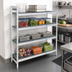 Thumbnail image #2 for Fermostock 4-Tier Perforated Corner Expansion Polymer Shelving Unit, 83 Inch H x 31 Inch W x 22 Inch D, Gray