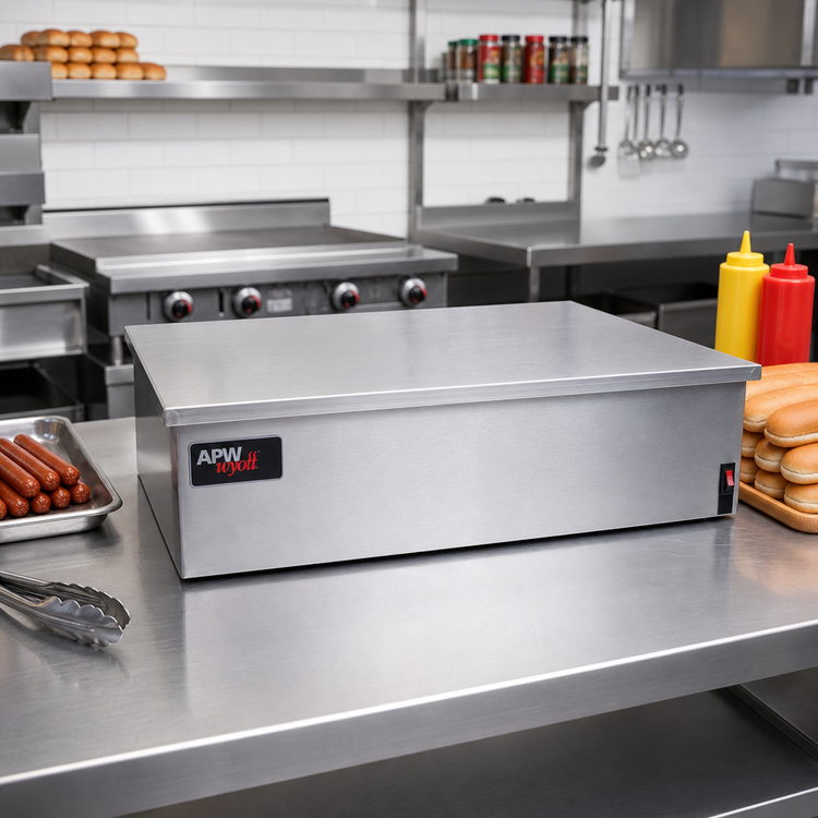 Product image #2 for APW Wyott Dry Freestanding Hot Dog Bun Warmer with Removable Drawer, 24 Bun Capacity