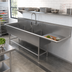 Thumbnail image #2 for John Boos Pro-Bowl 4-Compartment Stainless Steel Sink with Right Drainboard, 154-3/16 x 29-1/2 x 44-1/16 Inches
