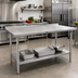 Thumbnail image #2 for John Boos Stallion 108-Inch x 36-Inch Stainless Steel Work Table with 1-1/2-Inch Rear Up-Turn and Adjustable Undershelf