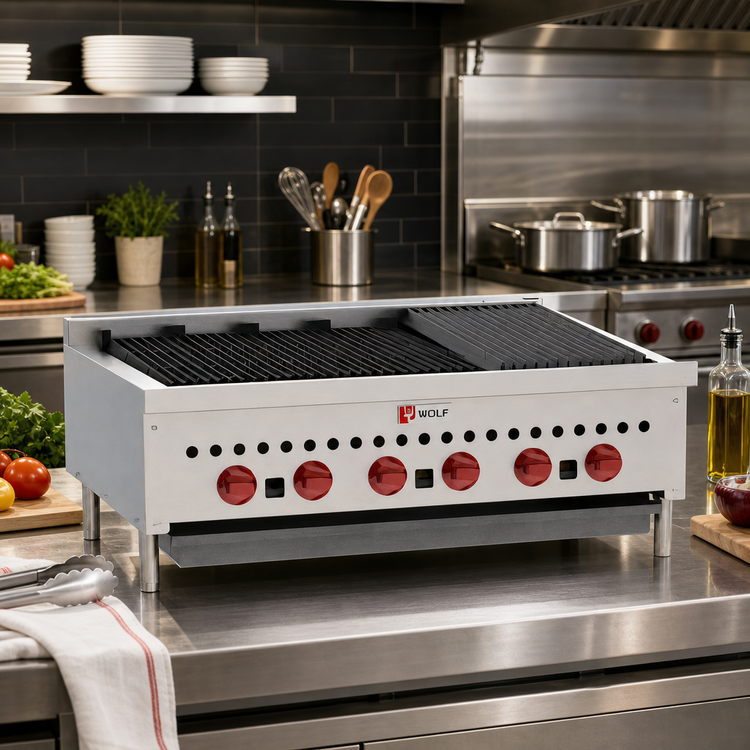 Product image #2 for Wolf 36-1/8-Inch Countertop Radiant Charbroiler with 6 Burners
