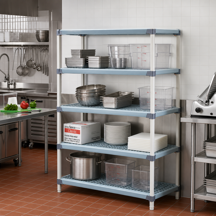 Product image #2 for MetroMax Q 4-Shelf Stationary Starter Polymer/Wire Shelving Unit, 60 in. W x 21 in. D x 63 in. H