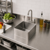 Thumbnail image #2 for Eagle Group Seamless Welded-In Fabricated Straight Wall Sink, 1 Compartment, 9 x 12 x 6 Inch Bowl, 16 Gauge 304 Stainless Steel