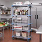 Thumbnail image #2 for Quantum Millenia QPM213086VS-5 5-Shelf Mobile Gray Polymer Shelving Starter Unit, 30"W x 21"D x 86"H
