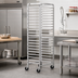 Thumbnail image #2 for John Boos Mobile Front-Load Aluminum Bun Pan Rack, 20-Pan Capacity, 3-Inch Spacing