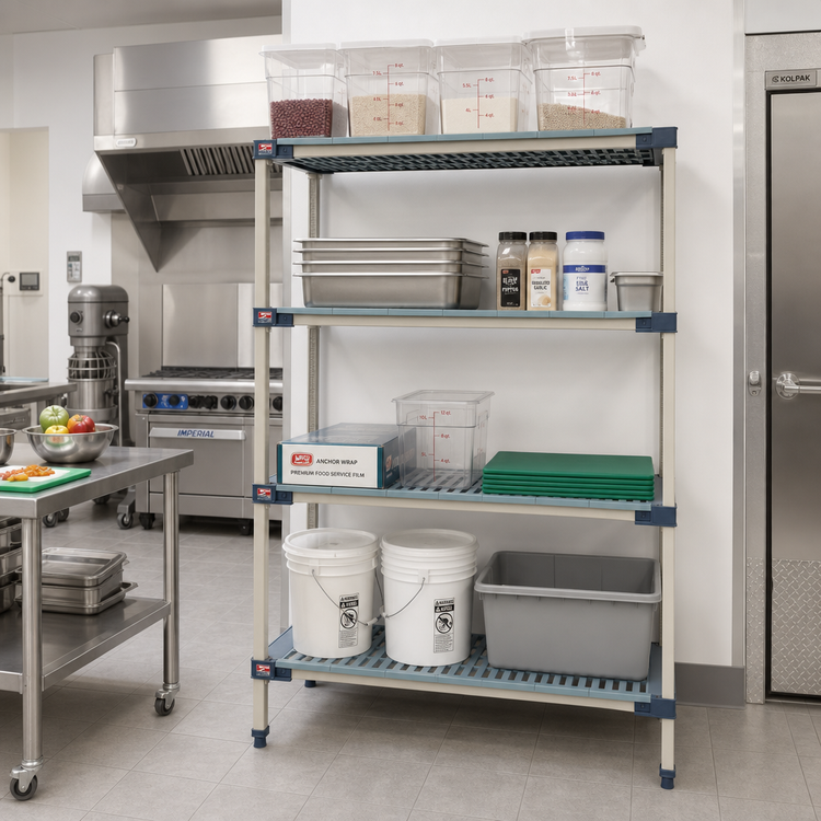 Product image #2 for MetroMax 4 24-Inch W x 24-Inch D x 74-Inch H 4-Shelf All-Polymer Starter Shelving Unit