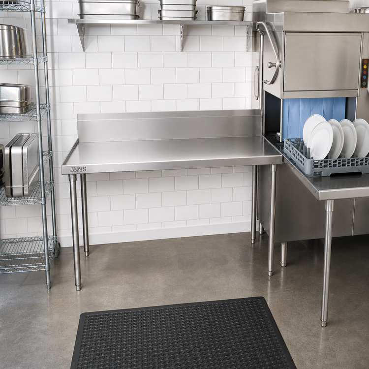 Product image #2 for John Boos 48-Inch x 30-Inch Clean Straight Dishtable, Left-to-Right Operation, 10-Inch Boxed Backsplash
